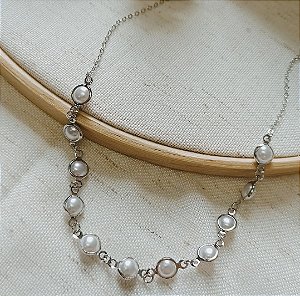 Choker Pérolas -  Dourada ou Prata!