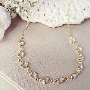 Choker Cristais - Dourada ou Prata!