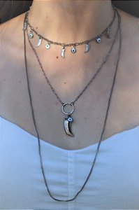 Colar triplo - Dourado ou Grafite!