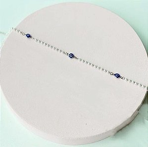 Choker pérola e olho grego - Prata!