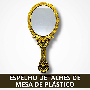Espelho Detalhes de Mesa Plástico - Dourado