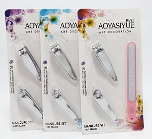 Kit Manicure 3 Peças Colorido - Aoyasiyue