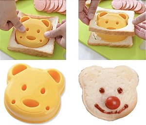 3 Cortadores De Sanduíche Ursinho P/ Pão Bolo Lanche - Clink