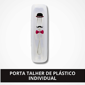 Porta Talher De Bolsa Plástico Decorado Individual "Ele"