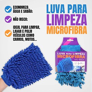 Luva de Microfibra Multiuso - Automotiva e Limpeza Doméstica em Geral.