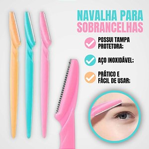 Kit 3 Navalhas Tira Pelos Sobrancelha - Caerus
