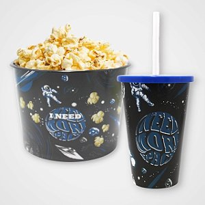 KIT Cinema Pipoqueira e Copo Astronauta para Crianças