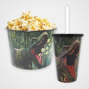 KIT Cinema Pipoqueira e Copo T-Rex para Crianças