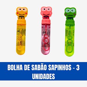 Bolha de Sabão Sapinho - 3 unidades de diferentes cores