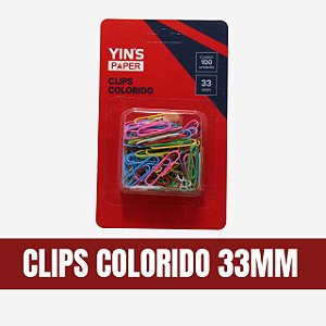 Clips Coloridos 33MM 100 Unidades - Yin's Paper