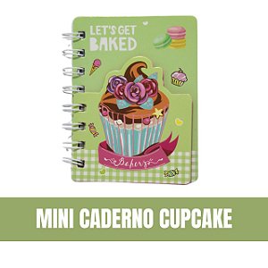 Mini Caderno com Bloco de Anotações - Cupcake