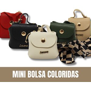 Mini Bolsas/Porta Moedas com Alça Estampada Coloridas