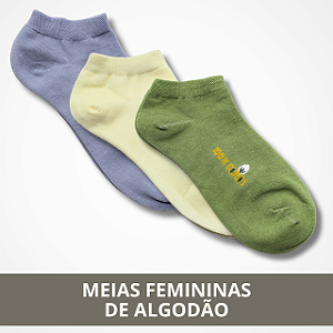 Meia Feminina de Algodão - Colorido