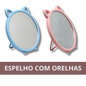 Espelho de Mesa com Orelhinhas Plástico/Vidro