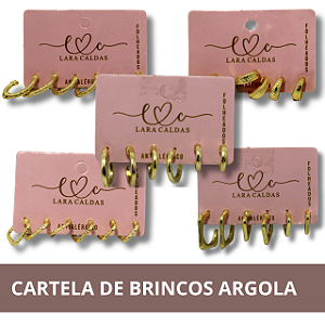 Cartela de 3 Pares de Brincos Argola