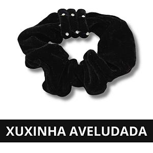 Xuxinha Aveludada Preta para Cabelo