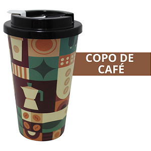 Copo de Café de Plástico Estampado