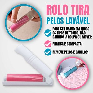 Mini Rolo Tira Pelos Papa Bolinhas De Bolsa Lavável