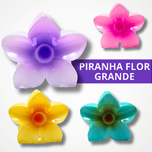 Prendedor de Cabelo Piranha de Flor - Colorido
