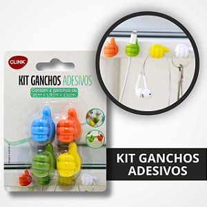 Kit Ganchos Adesivos Personalizados Coloridos