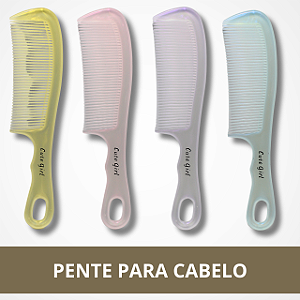 Pente para Cabelo de Plástico - Colorido