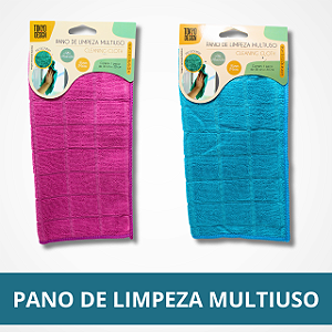 Pano de Limpeza Multiuso Poliéster - Colorido