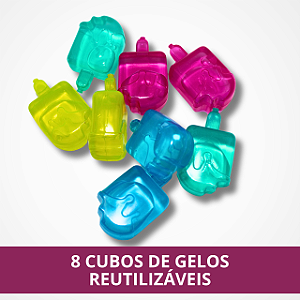 8 Cubos de Gelo Reutilizáveis Formato de Picolé