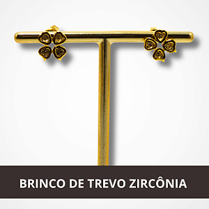 Brincos Pequenos em Formato de Trevos Dourado