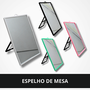 Espelho de Mesa Retangular de Plástico/Vidro