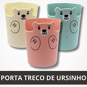 Mini Porta Caneta/Escova Redondo em Formato de Ursinho