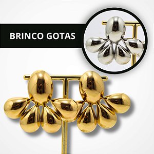 Brincos de Gotas - Dourado e Prata