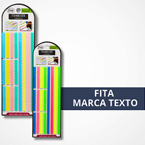Fita Marca Texto Adesiva Variada Cores Florescentes - Colorida