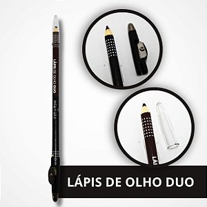 Lápis para Olho Duplo com Apontador Preto e Marrom - MiaMake