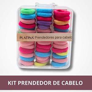 Kit Prendedores Elásticos de Tecido de Cabelo Coloridos - Platina