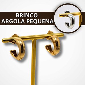 Brincos em Formato Argola Pequena - Dourado e Prata
