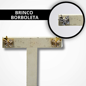 Brinco Borboleta Zircônia