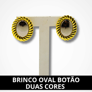 Brinco Tradicional Oval Botão Simples