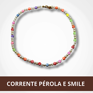 Corrente Pérola e Smile - Miçanga