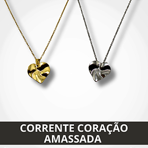 Corrente Coração Amassada