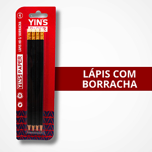 Pacote com 4 Lápis com Borracha - Yin's Paper