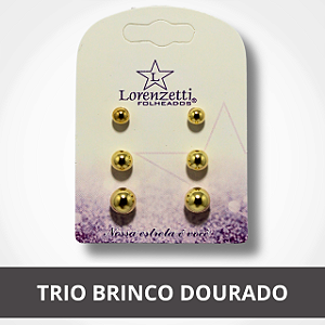 Trio de Brinco Dourado