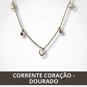 Corrente Coração - Dourado