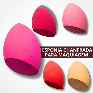 Esponja de Maquiagem Em Formato Chanfrada - Colorida