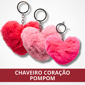 Chaveiro de Coração de Pelúcia - Colorido