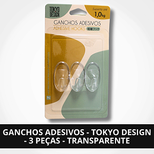 Ganchos Adesivos - Transparente - Tokyo Design