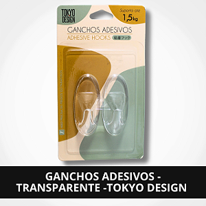 Ganchos Adesivos - Transparente - Tokyo Design