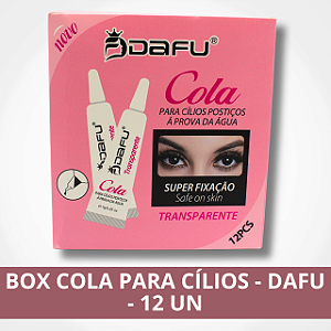 Box Cola de Cílios Postiço Á Prova D'água - Transparente - Dafu - 12UN.