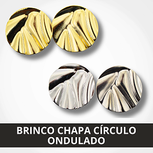 Brinco Chapa Círculo Ondulado