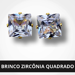 Brinco Zircônia Quadrado