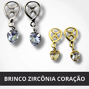 Brinco Zircônia Coração